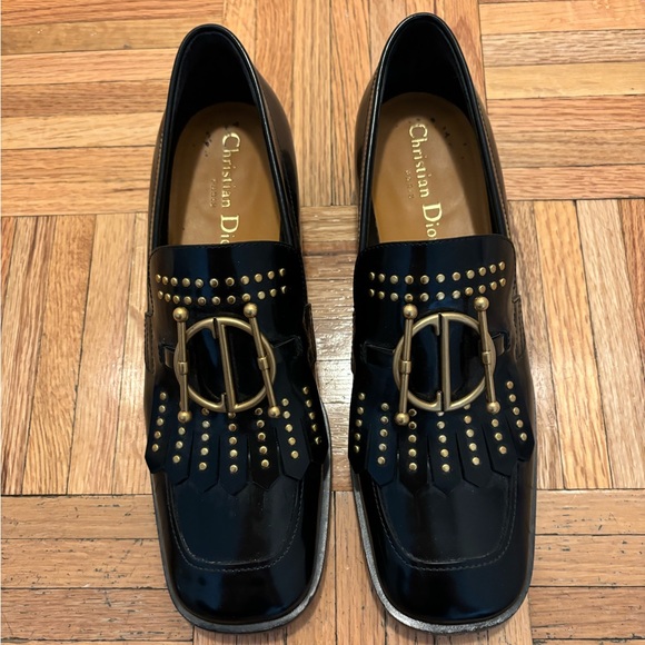 Christian Dior Black Loafers, size 37.5
